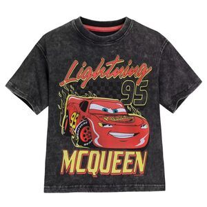 Cars Boys Lightning McQueen Cotton T-Shirt / Black